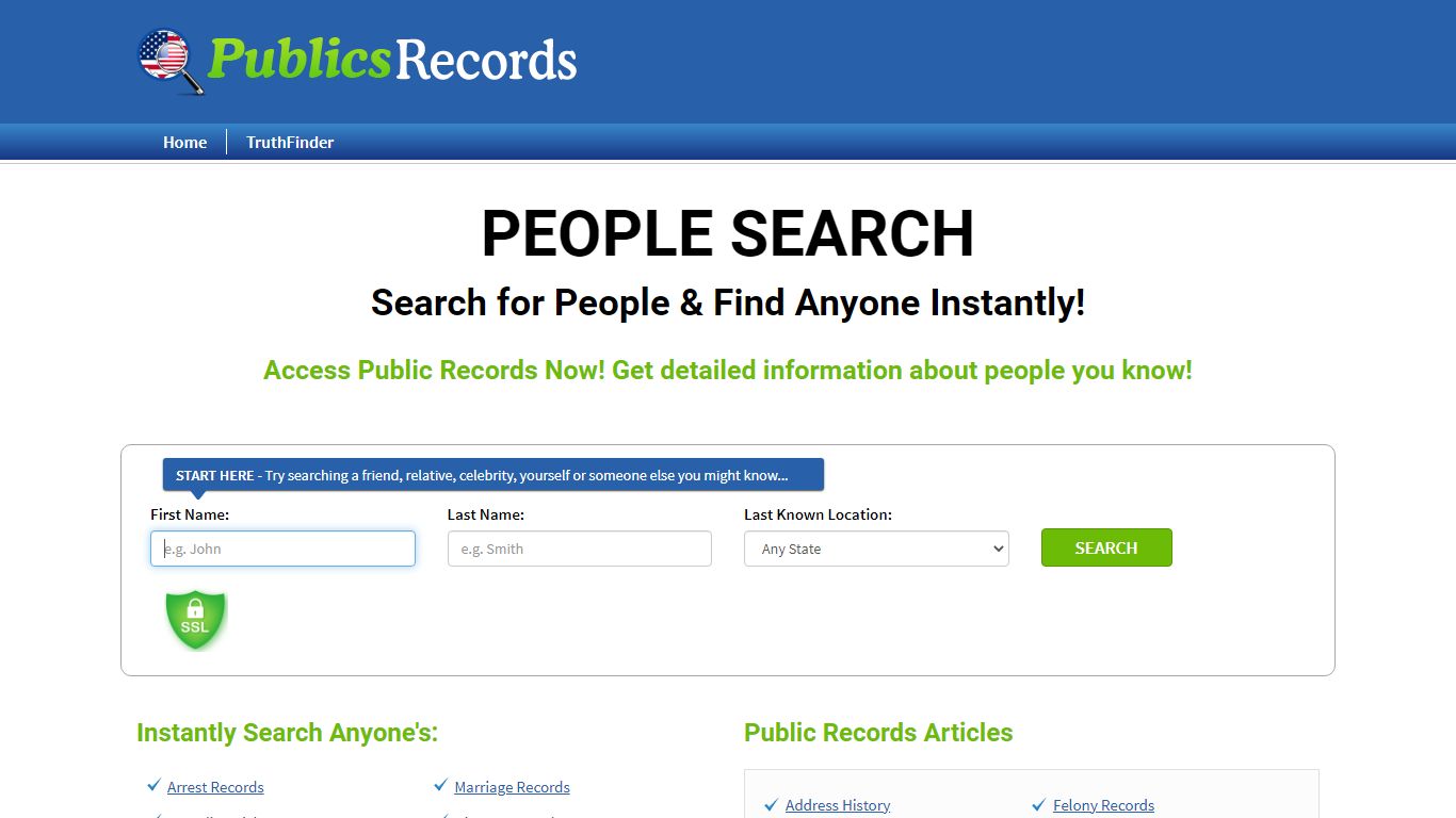 Find people Search free For Anyone - publicsrecords.com